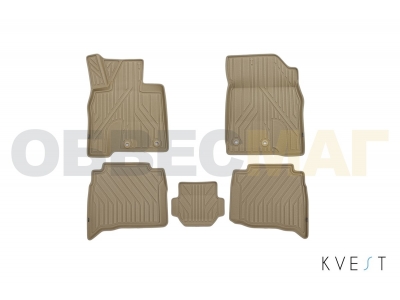 Коврики KVEST 3D в салон полистар, бежевые 5 шт для Lexus LX-570/450d № KVESTLEX00002Kb2