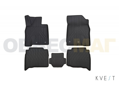 Коврики KVEST 3D в салон полистар, серо-чёрные, 5 шт для Lexus LX-570/450d № KVESTLEX00002Kg