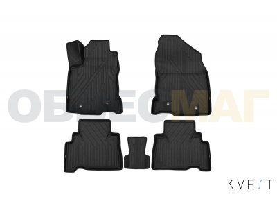 Коврики KVEST 3D в салон полистар, чёрные, 5 шт для Lexus NX № KVESTLEX00003K