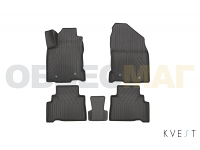 Коврики KVEST 3D в салон полистар, серые, 5 шт для Lexus NX № KVESTLEX00003Kg1