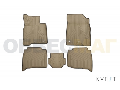 Коврики KVEST 3D в салон полистар, бежево-серые, 5 шт для Toyota Land Cruiser 200 № KVESTTYT00001Kb1