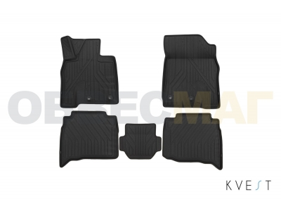 Коврики KVEST 3D в салон полистар, серые 5 шт для Toyota Land Cruiser 200 № KVESTTYT00001Kg1
