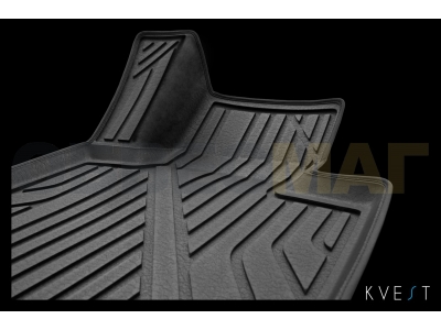 Коврики KVEST 3D в салон полистар, серые 5 шт для Toyota Land Cruiser 200 2015-2021