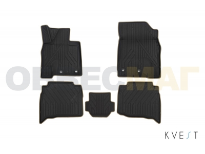 Коврики KVEST 3D в салон полистар, серо-бежевые, 5 шт для Toyota Land Cruiser 200 № KVESTTYT00001Kg2