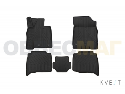 Коврики KVEST 3D в салон полистар, серо-чёрные, 5 шт для Toyota Land Cruiser 200 № KVESTTYT00001Kg
