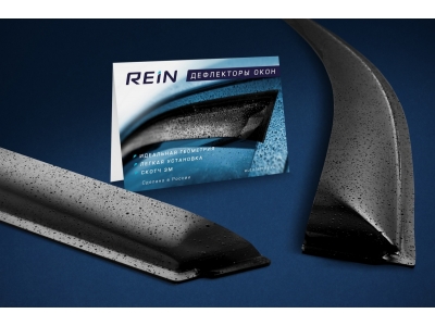 Дефлекторы окон REIN 4 штуки на кроссовер для Hyundai Santa Fe 2012-2018