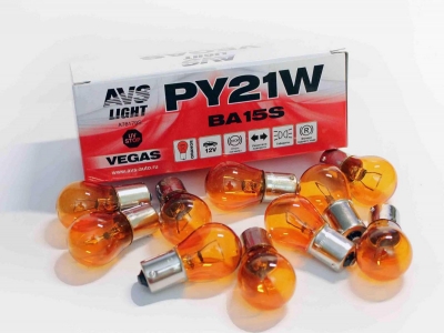Лампа AVS Vegas 12V. PY21W(BAU15S)"/orange"/ BOX(10 шт.)