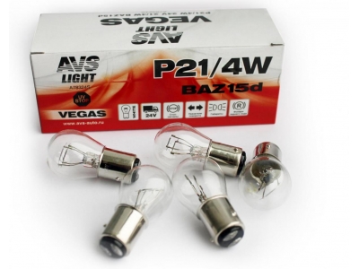 Лампа AVS Vegas 24V. P21/4W(BAZ15d) BOX(10 шт.)смещ.штифт AVS
