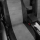 Чехлы экокожа тёмно-серая с перфорацией с чёрными боковинами и спинкой вариант 1 АвтоЛидер для Toyota Prius 3 2009-2015