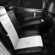 Чехлы экокожа белая с перфорацией с чёрными боковинами и спинкой вариант 1 АвтоЛидер для Toyota Prius 3 2009-2015