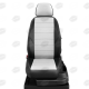 Чехлы экокожа белая с перфорацией с чёрными боковинами и спинкой вариант 1 на 5 дверей АвтоЛидер для Toyota RAV4 XA10 1994-2000