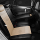 Чехлы экокожа бежевая с перфорацией с чёрными боковинами и спинкой вариант 1 АвтоЛидер для Toyota Prius 3 2009-2015
