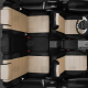 Чехлы экокожа бежевая с перфорацией с чёрными боковинами и спинкой вариант 1 АвтоЛидер для Toyota Land Cruiser Prado 150 2017-2021