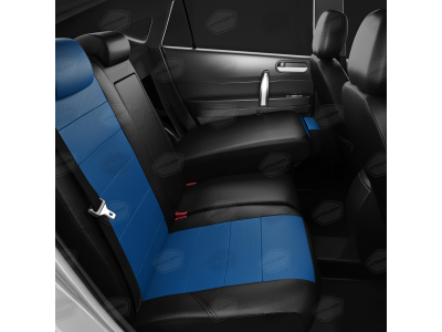 Чехлы экокожа синяя с перфорацией вариант 1 АвтоЛидер для Toyota Prius 3 2009-2015
