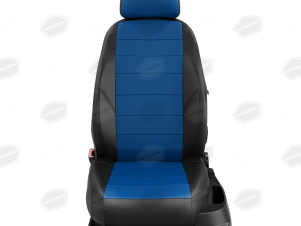Чехлы экокожа синяя с перфорацией вариант 1 для Toyota Prius 2 № TA27-0302-EC05