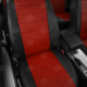 Чехлы экокожа красная с перфорацией с чёрными боковинами и спинкой вариант 1 АвтоЛидер для Toyota Land Cruiser Prado 150 2017-2021