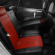 Чехлы экокожа красная с перфорацией с чёрными боковинами и спинкой вариант 1 АвтоЛидер для Toyota Prius 2 2003-2008
