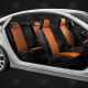 Чехлы экокожа оранжевая с перфорацией вариант 1 АвтоЛидер для Toyota Land Cruiser Prado 150 2017-2021