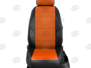 Чехлы экокожа оранжевая с перфорацией вариант 1 для Toyota Land Cruiser Prado 150 № TA27-1206-EC09