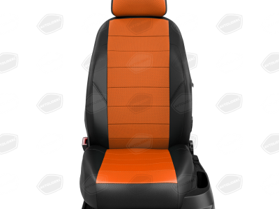 Чехлы экокожа оранжевая с перфорацией вариант 1 для Mercedes-Benz B-Class W245 № MB17-0201-EC09