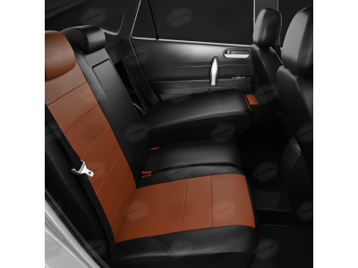 Чехлы экокожа фокс с перфорацией с чёрными боковинами и спинкой вариант 1 АвтоЛидер для Toyota Prius 3 2009-2015