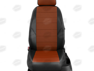 Чехлы экокожа фокс с перфорацией с чёрными боковинами и спинкой вариант 1 на хетчбек без заднего подлокотника для Nissan Tiida C13 № NI19-0303-EC10