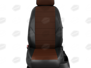 Чехлы экокожа шоколад с перфорацией с чёрными боковинами и спинкой вариант 1 для Toyota Prius 3 № TA27-0303-EC11