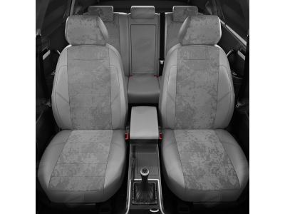 Чехлы серая алькантара с светло-серыми боковинами и спинкой вариант 1 АвтоЛидер для Toyota Prius 3 2009-2015