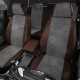 Чехлы тёмно-серая алькантара с шоколадными боковинами и спинкой вариант 1 АвтоЛидер для Toyota Prius 3 2009-2015