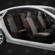 Чехлы тёмно-серая алькантара с шоколадными боковинами и спинкой вариант 1 АвтоЛидер для Toyota Land Cruiser Prado 150 2017-2021