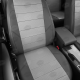 Чехлы экокожа светло-серая с перфорацией с тёмно-серыми боковинами и спинкой вариант 1 АвтоЛидер для Toyota Land Cruiser Prado 150 2017-2021