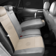 Чехлы экокожа кремовая с перфорацией с серыми боковинами и спинкой АвтоЛидер для Toyota Prius 3 2009-2015
