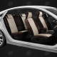 Чехлы экокожа кремовая с перфорацией с шоколадными боковинами и спинкой вариант 1 АвтоЛидер для Toyota Prius 3 2009-2015