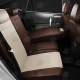 Чехлы экокожа кремовая с перфорацией с шоколадными боковинами и спинкой вариант 1 АвтоЛидер для Toyota Prius 3 2009-2015