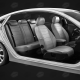 Чехлы экокожа светло-серая с перфорацией с светло-серыми боковинами и спинкой вариант 1 АвтоЛидер для Toyota Prius 3 2009-2015