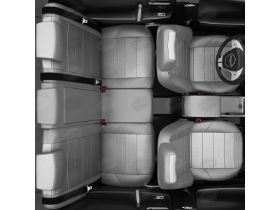 Чехлы экокожа светло-серая с перфорацией с светло-серыми боковинами и спинкой вариант 1 АвтоЛидер для Toyota Land Cruiser Prado 150 2017-2021