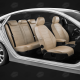 Чехлы экокожа бежевая с перфорацией с бежевыми боковинами и спинкой вариант 1 АвтоЛидер для Toyota Prius 3 2009-2015