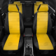 Чехлы экокожа жёлтая с перфорацией вариант 1 АвтоЛидер для Toyota Prius 3 2009-2015