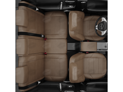 Чехлы экокожа капучино с перфорацией АвтоЛидер для Toyota Land Cruiser Prado 150 2017-2021