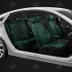 Чехлы экокожа зелёная с перфорацией вариант 2 АвтоЛидер для Toyota Prius 3 2009-2015