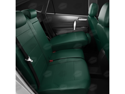 Чехлы экокожа зелёная с перфорацией вариант 2 АвтоЛидер для Toyota Land Cruiser Prado 150 2009-2017