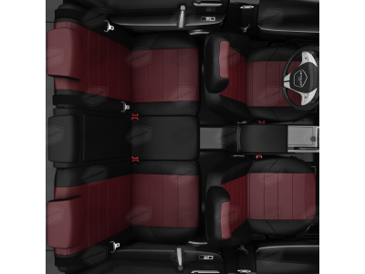 Чехлы экокожа бордовая с перфорацией вариант 1 АвтоЛидер для Toyota Land Cruiser Prado 150 2009-2017