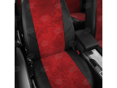 Чехлы красная алькантара АвтоЛидер для Toyota Land Cruiser Prado 150 2017-2021