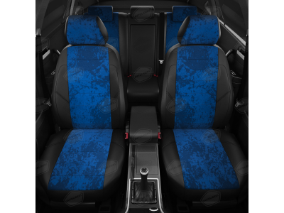 Чехлы синяя алькантара вариант 1 АвтоЛидер для Toyota Prius 3 2009-2015
