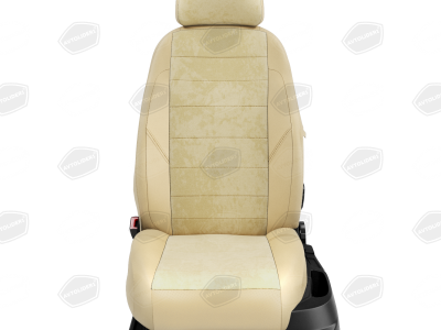 Чехлы бежевая алькантара вариант 2 на 5 мест с едиными спинкой и сиденьем для Citroen Berlingo 1 № CI04-0300-EC41