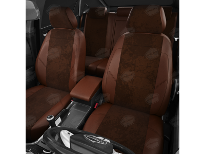 Чехлы шоколад алькантара вариант 2 АвтоЛидер для Toyota Prius 3 2009-2015