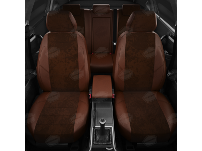 Чехлы шоколад алькантара вариант 2 АвтоЛидер для Toyota Prius 3 2009-2015