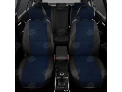 Чехлы жаккард синяя точка вариант 2 АвтоЛидер для Toyota Prius 3 2009-2015