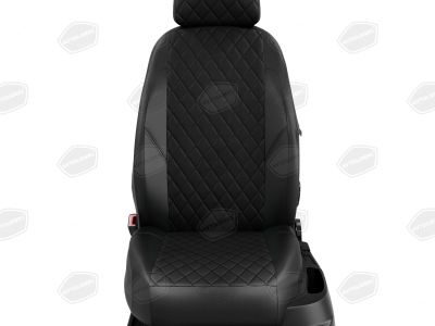 Чехлы экокожа чёрная с перфорацией вариант 2 для Seat Ibiza № SU36-0101-EC01-R-blk