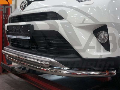 Защита передняя двойная 60-42 мм Турция для Toyota RAV4 2015-2019